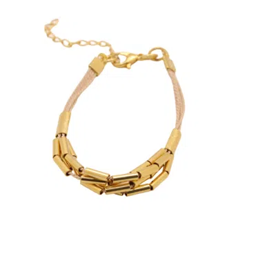 NART NATURE MAKING ART WOMEN'S GOLD THE SINGLE BURITI NATURAL FIBER BRACELET