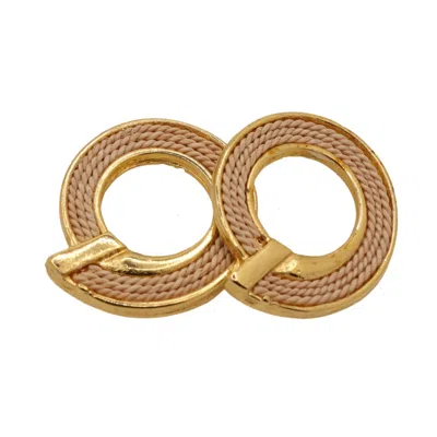 NART NATURE MAKING ART WOMEN'S GOLD THE SPIRAL BURITI NATURAL FIBER EARRINGS