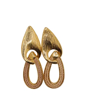NART NATURE MAKING ART WOMEN'S NEUTRALS / GOLD THE FIBER GOUT BURITI NATURAL FIBER EARRINGS