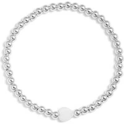 NASHELLE NASHELLE HEART & BEAD STRETCH BRACELET