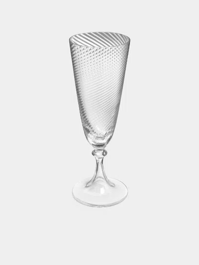 NASONMORETTI TORSE HAND-BLOWN MURANO GLASS CHAMPAGNE FLUTE