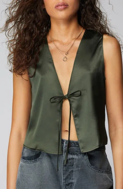 NASTY GAL NASTY GAL TIE FRONT SATIN VEST