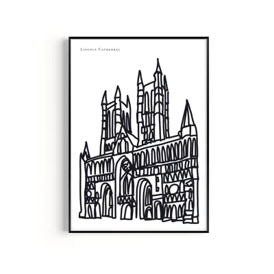 NATALIE CASS ART BLACK / WHITE LINCOLN CATHEDRAL ART PRINT - A2