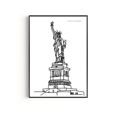 NATALIE CASS ART BLACK / WHITE STATUE OF LIBERTY ART PRINT - A2