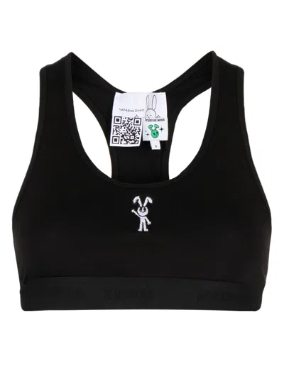 NATASHA ZINKO EMBROIDERED-LOGO SPORTS BRA