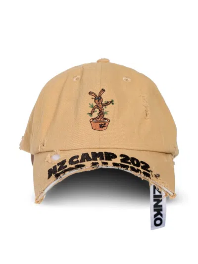 NATASHA ZINKO NZ GROOT EMBROIDERED DISTRESSED BASEBALL CAP