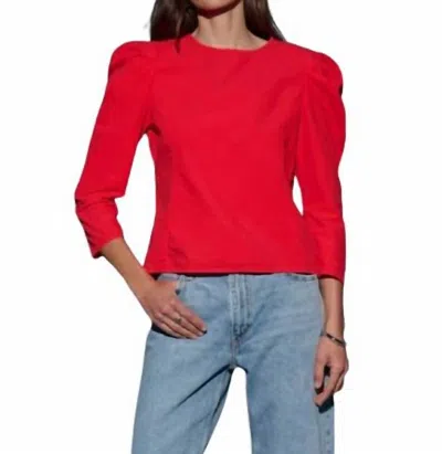 NATION LTD ELOUISE POPLIN TOP IN RED SHOES