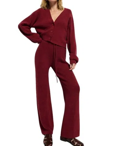 NATION LTD RACHELLE COZY RIBBED PANTS IN DANISH RED