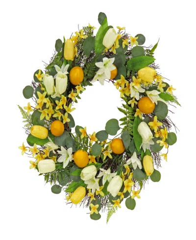 NATIONAL TREE COMPANY 22 LEMONS AND TULIPS WREATH