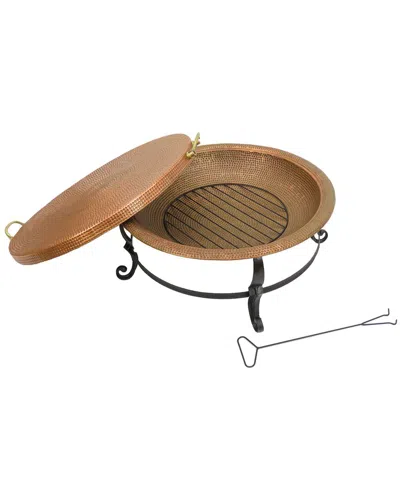 NATIONAL TREE COMPANY NATIONAL TREE COMPANY 32IN COPPER FIRE PIT WITH STAND & TRAY COVER