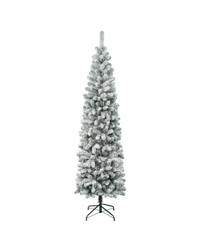 NATIONAL TREE COMPANY FIRST TRADITIONS 7.5' ACACIA PENCIL SLIM FLOCKED TREE