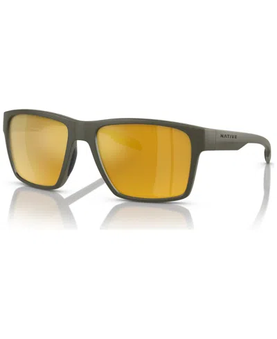 NATIVE EYEWEAR NATIVE MEN'S BRECK POLARIZED SUNGLASSES, MIRROR POLAR XD9041