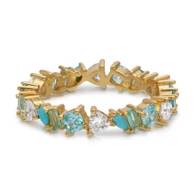 NATIVE GEM WOMEN'S GREEN VIENNA MINI OPAL RING- TURQUOISE