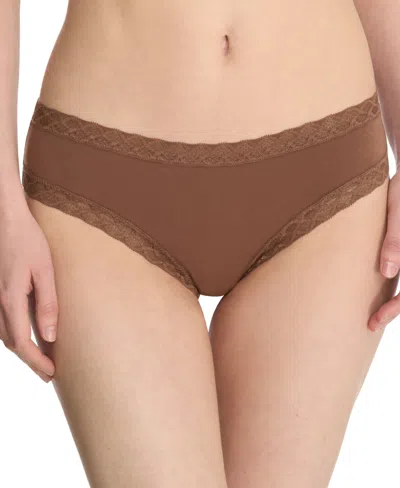 NATORI BLISS LACE-TRIM COTTON BRIEF UNDERWEAR 156058