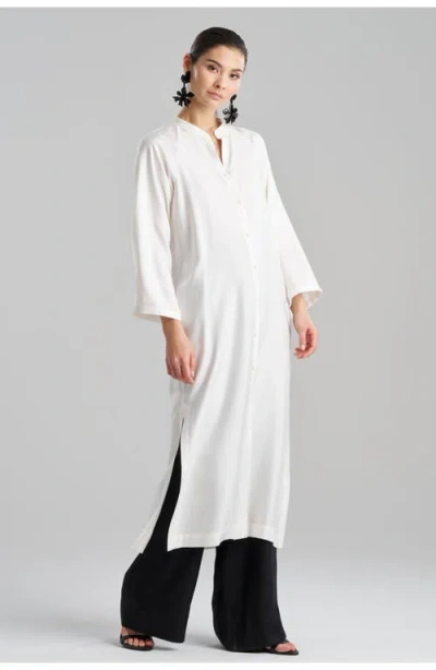 NATORI NATORI COTTON SILK TWILL TUNIC WITH SIDE SLITS