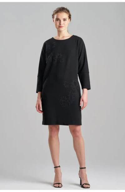 NATORI NATORI SCUBA CREPE WEDGE DRESS W/EMB