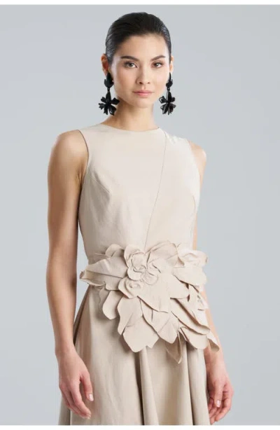 NATORI NATORI TECH COTTON TAFFETA OBI BELT WITH EMBROIDERY