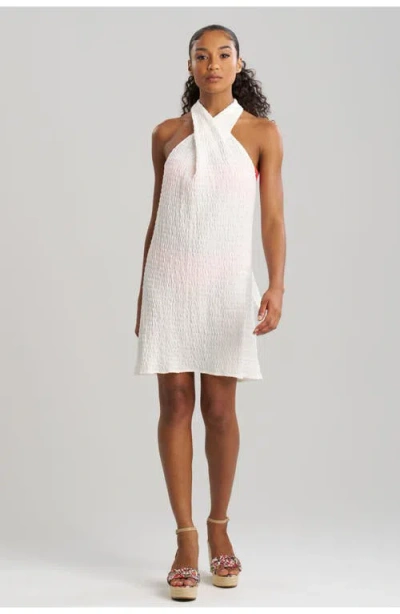 NATORI NATORI WAVES MINI COVER-UP HALTER DRESS