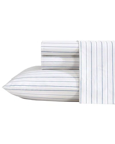 NAUTICA NAUTICA 200 THREAD COUNT BEAUX STRIPE COTTON PERCALE SHEET SET