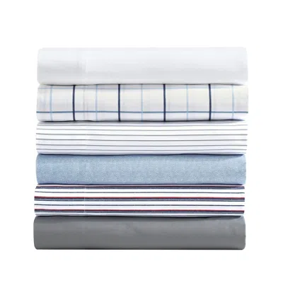 NAUTICA AVERY STRIPED NAVY MICROFIBER FULL SHEET SET