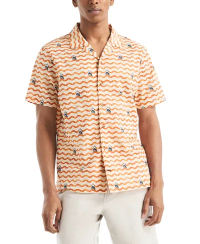 NAUTICA JAWS X NAUTICA MEN'S CLASSIC-FIT PRINTED BUTTON-DOWN CAMP SHIRT