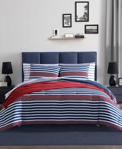 NAUTICA KENNEDY STRIPE 3 PIECE COMFORTER SET, KING