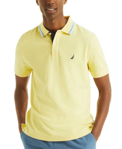 NAUTICA MEN'S TEXTURED TIPPED COLLAR POLO SHIRT