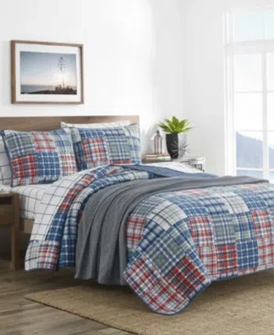 NAUTICA RAEFORD BLUE COTTON REVERSIBLE 2 PIECE QUILT SET, TWIN