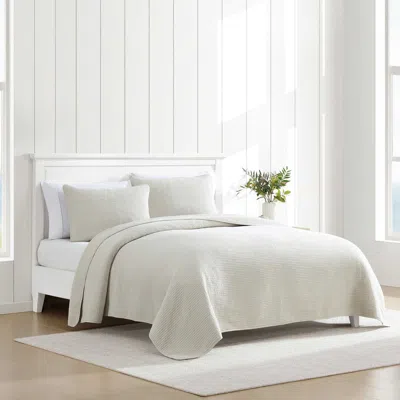 NAUTICA SEASHORE STITCH BEIGE TWIN QUILT-SHAM SET