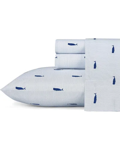 NAUTICA NAUTICA WHALE STRIPE 4PC BLUE SHEET SET