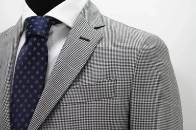 NAZARENO GABRIELLI BLAZER GABRIELLI HERREN ART.ALESSIO 2TASTEN UNGEFÜTTERT WOLLE KAROSTOFF HELLGRAU