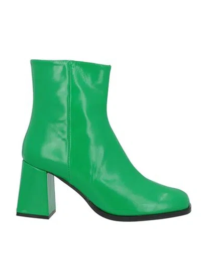 NCUB NCUB WOMAN ANKLE BOOTS GREEN SIZE 6 LEATHER