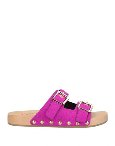 NCUB NCUB WOMAN MULES & CLOGS FUCHSIA SIZE 6 LEATHER