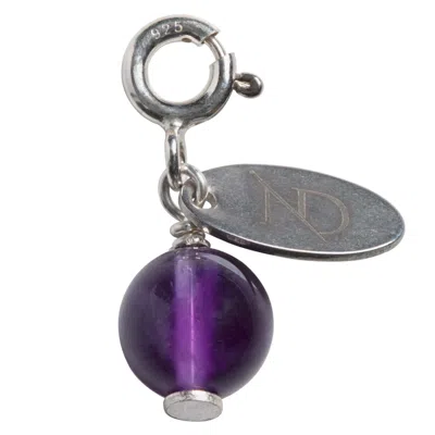 N'DAMUS LONDON WOMEN'S PINK / PURPLE / SILVER AMETHYST GEMSTONE & SILVER CHARM