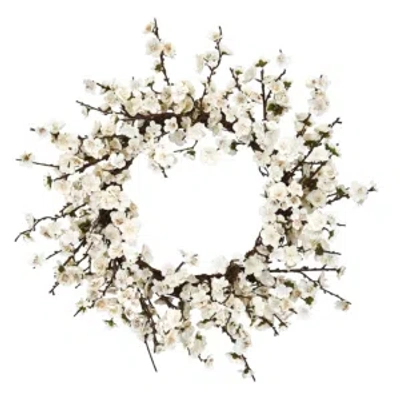 NEARLY NATURAL 24" PLUM BLOSSOM WREATH
