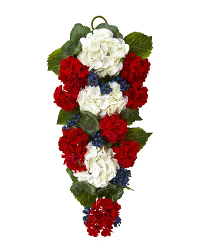 NEARLY NATURAL NEARLY NATURAL 26IN GERANIUM AND BLUE BERRY ARTIFICIAL TEARDROP