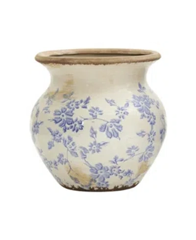 NEARLY NATURAL 7" TUSCAN CERAMIC SCROLL URN VASE