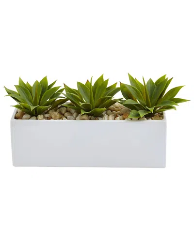 NEARLY NATURAL NEARLY NATURAL AGAVE SUCCULENT IN RECTANGULAR PLANTER