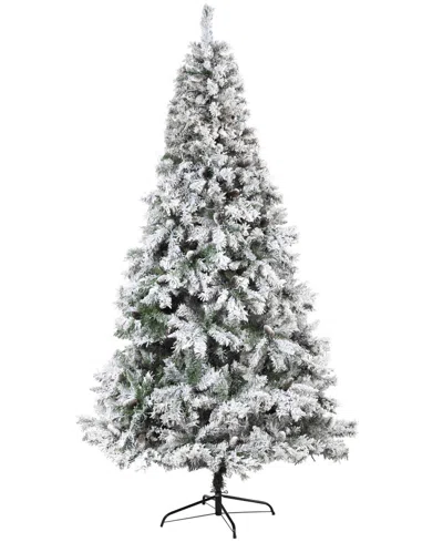 NEARLY NATURAL FLOCKED RIVER MOUNTAIN PINE ARTIFICIAL CHRISTMAS TREE WITH PINECONES, 96"