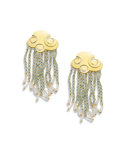 NECTAR NECTAR NEW YORK 18K GOLD PLATED JOYA DANGLE EARRINGS