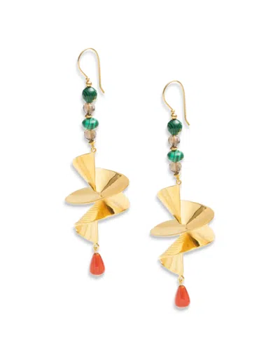 NECTAR NECTAR NEW YORK 18K GOLD PLATED NEELA DANGLING EARRINGS