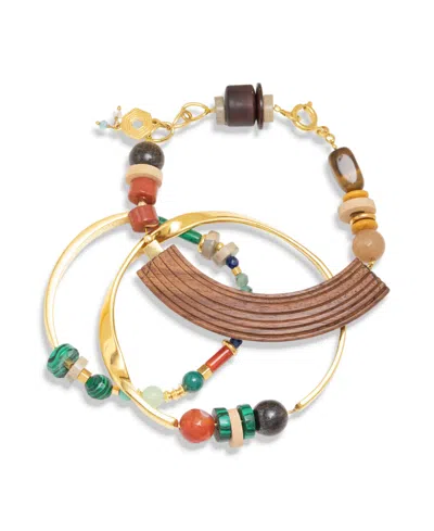 NECTAR NECTAR NEW YORK 18K GOLD PLATED SRI MAI TEI BANGLE BRACELET