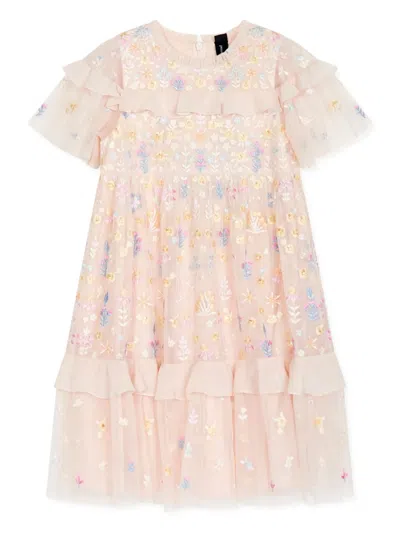 NEEDLE & THREAD FLORAL-EMBROIDERED DRESS