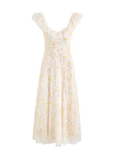 NEEDLE & THREAD NEEDLE & THREAD BALLERINA FLORAL-EMBELLISHED TULLE GOWN