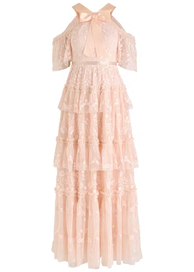 NEEDLE & THREAD NEEDLE & THREAD PRIMROSE EMBROIDERED TULLE GOWN
