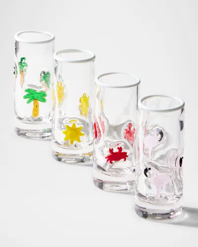 NEIMAN MARCUS SUMMER FUN 2.8 OZ. SHOT GLASSES, SET OF 4