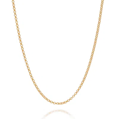 NELLOU JEWELLERY WOMEN'S BELCHER CHAIN NECKLACE STERLING GOLD PLATED SILVER LONG