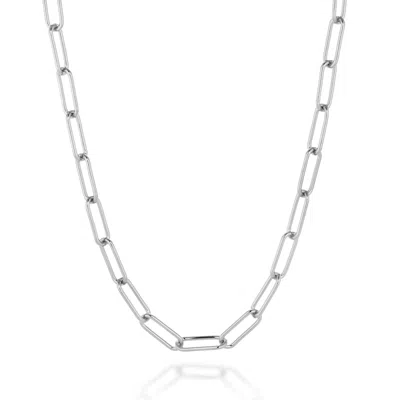 NELLOU JEWELLERY WOMEN'S PAPERCLIP NECKLACE STERLING SILVER