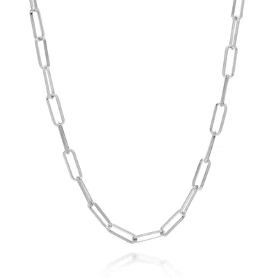 NELLOU JEWELLERY WOMEN'S TRIANGULAR PAPERCLIP NECKLACE STERLING SILVER