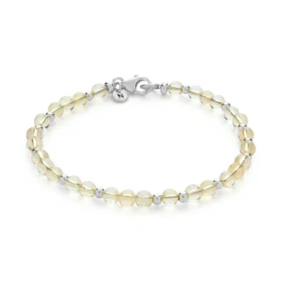 NELLOU JEWELLERY WOMEN'S JEWEL BEAD NOVEMBER BIRTHSTONE BRACELET STERLING SILVER - CITRINE